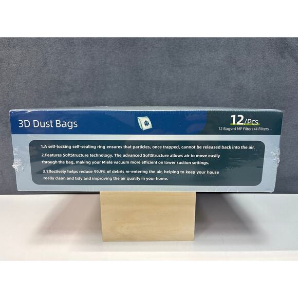 Vacuum GN Series Dust Bags - New Sealed 12 Pack Box, 3D Efficiency - Picture 6 of 7